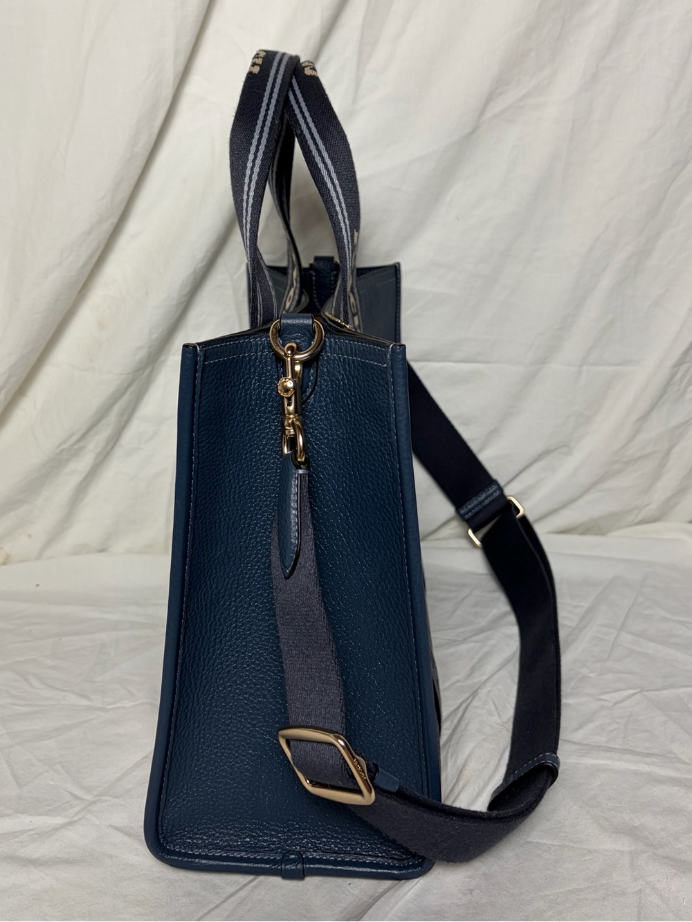 Coach Smith Tote Blue Pebbled Leather Logo Strap - CBM10 - Picture 4 of 10